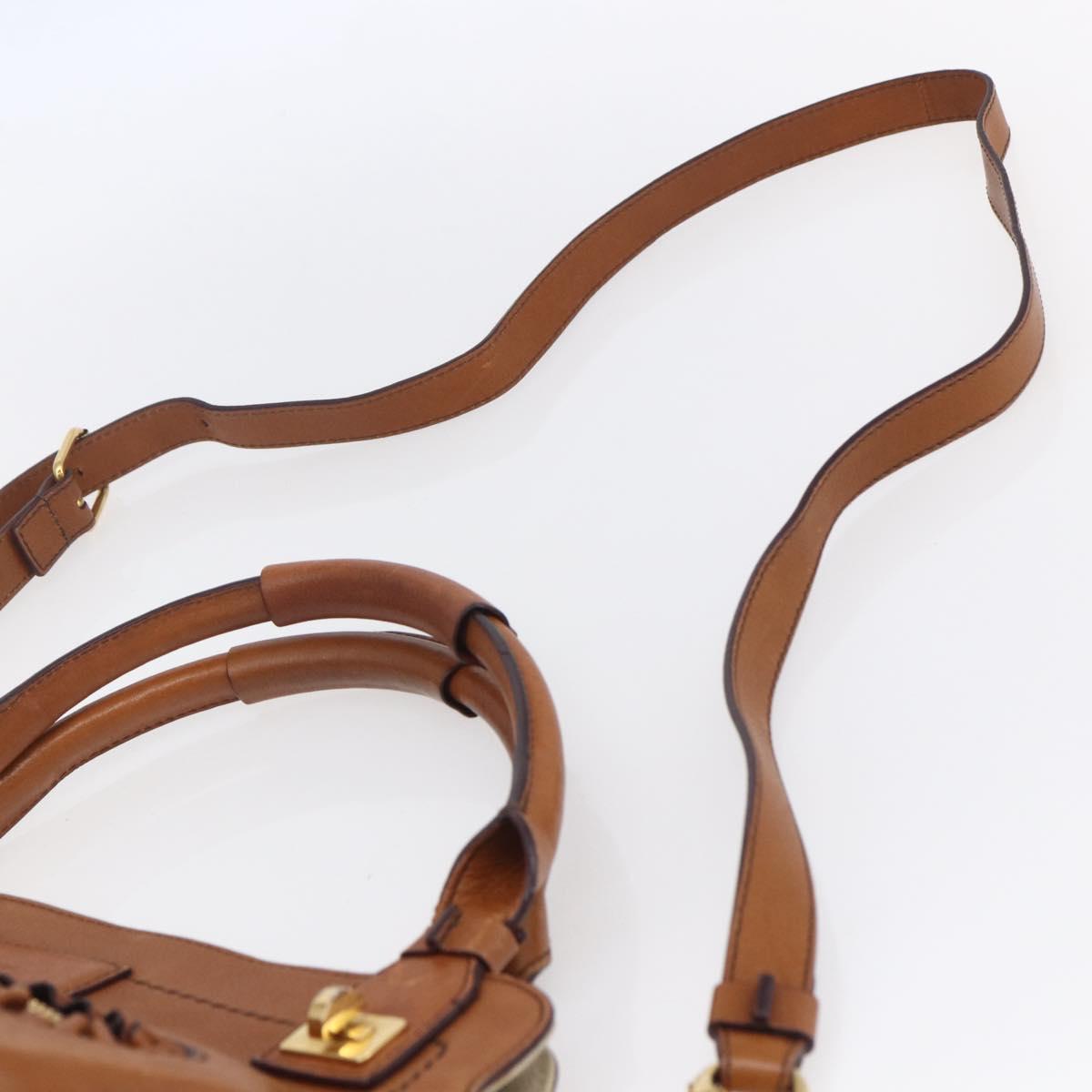 Chloe Margaret Hand Bag Leather 2way Brown Gold Auth BA8432