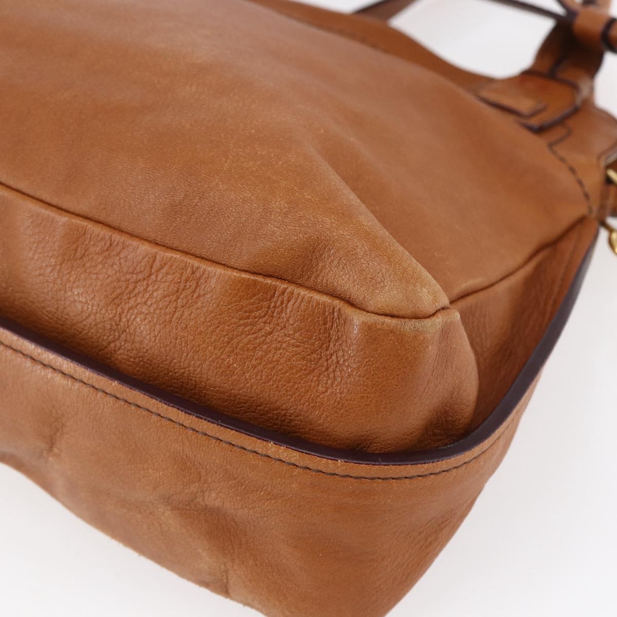 Chloe Margaret Hand Bag Leather 2way Brown Gold Auth BA8432