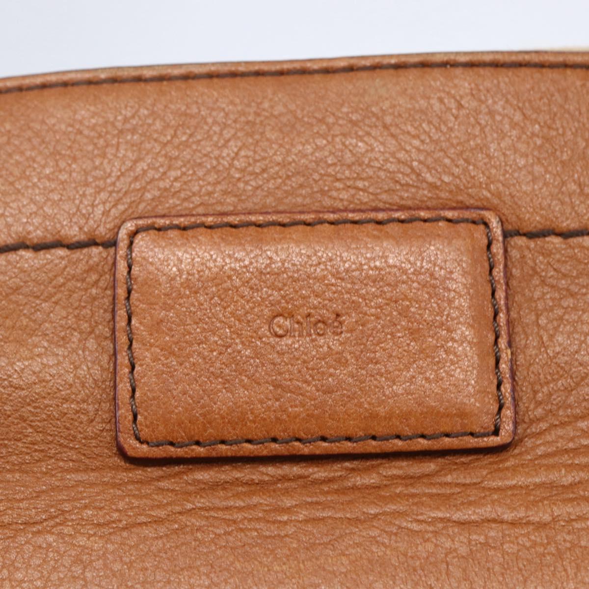 Chloe Margaret Hand Bag Leather 2way Brown Gold Auth BA8432