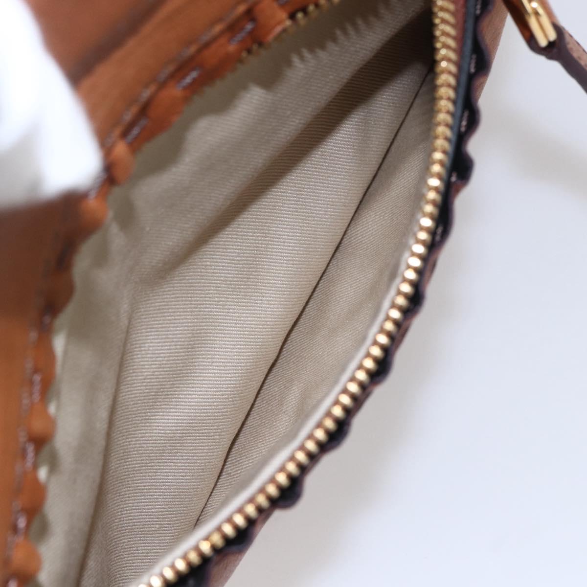 Chloe Margaret Hand Bag Leather 2way Brown Gold Auth BA8432