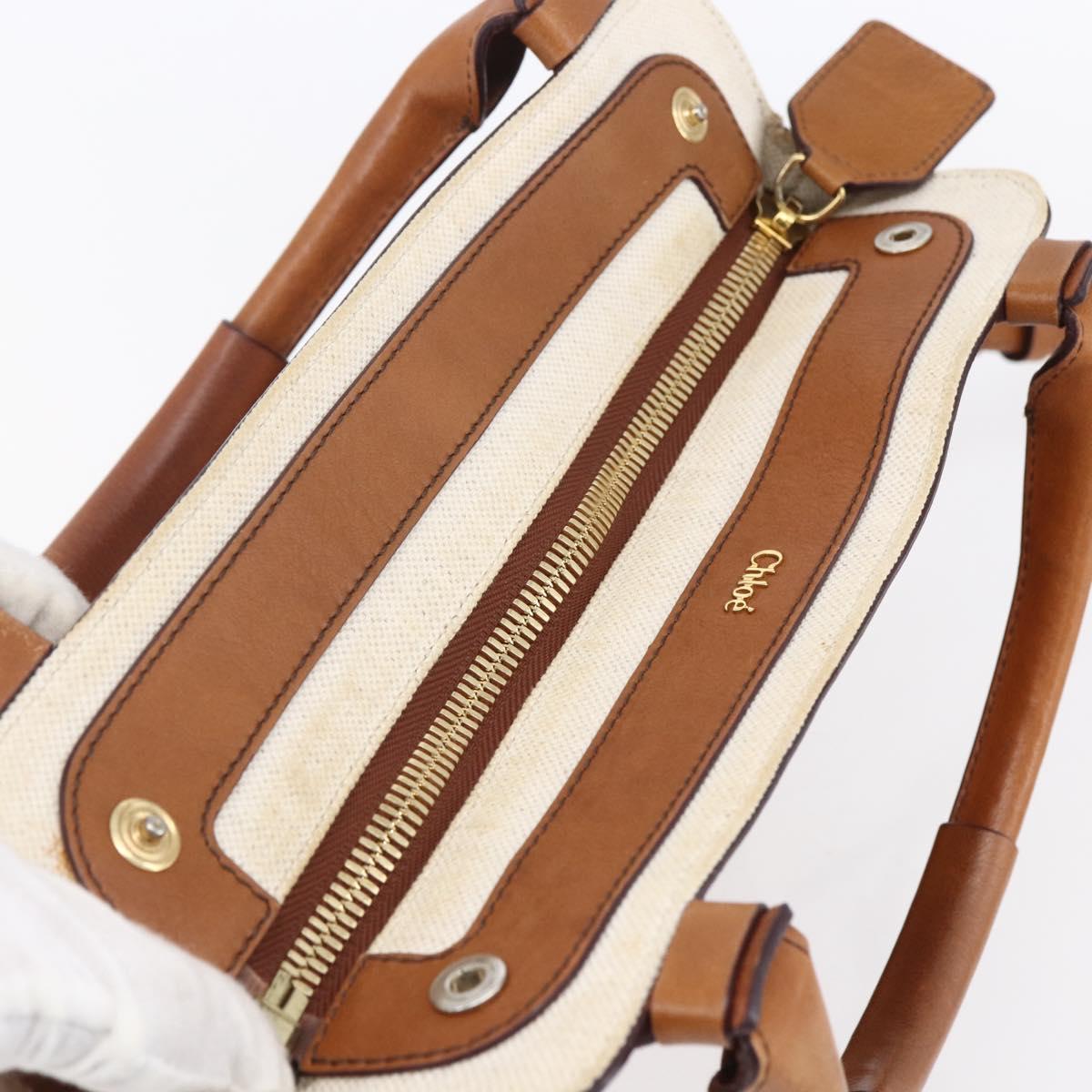 Chloe Margaret Hand Bag Leather 2way Brown Gold Auth BA8432