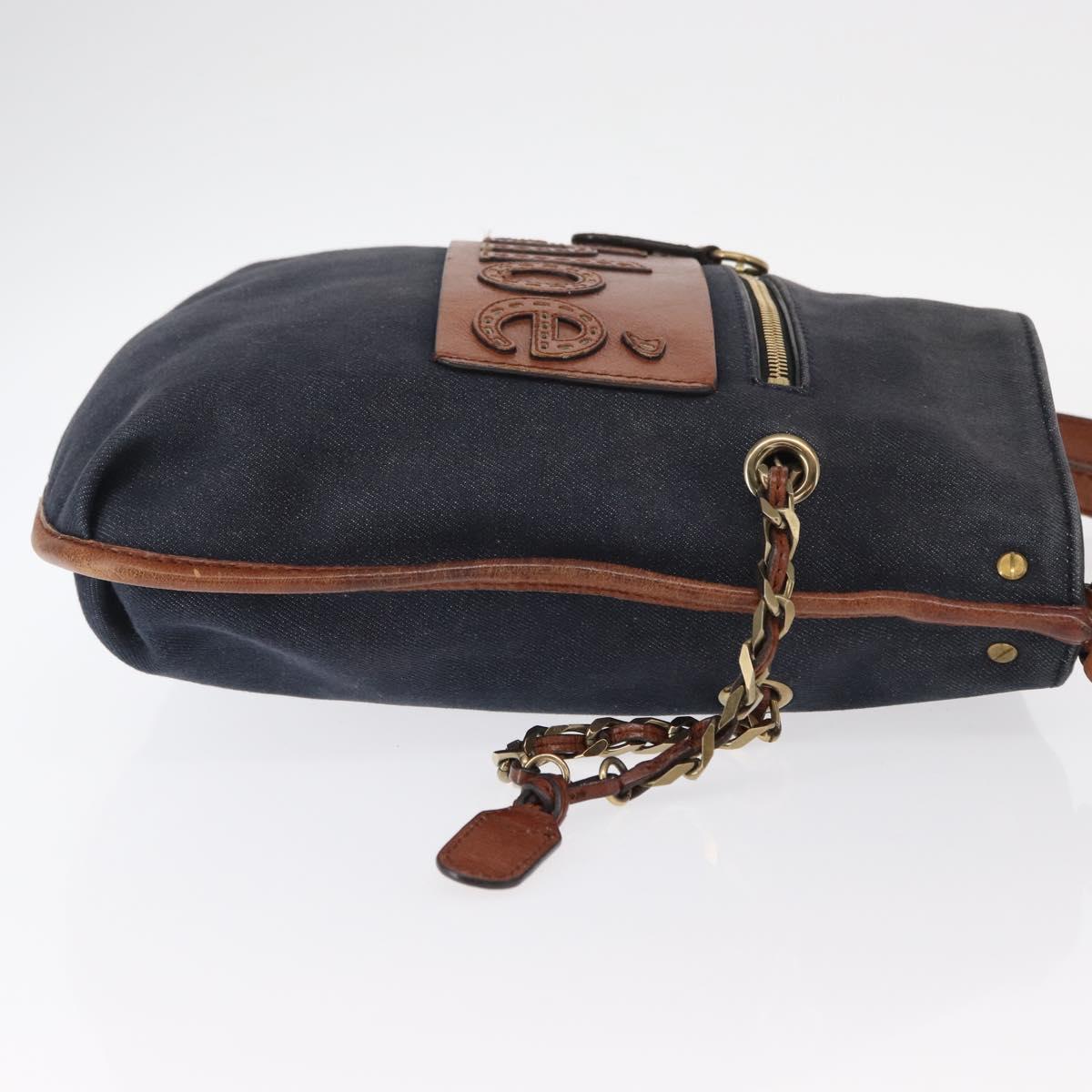 Chloe Shoulder Bag Denim Blue Gold Auth BA8433