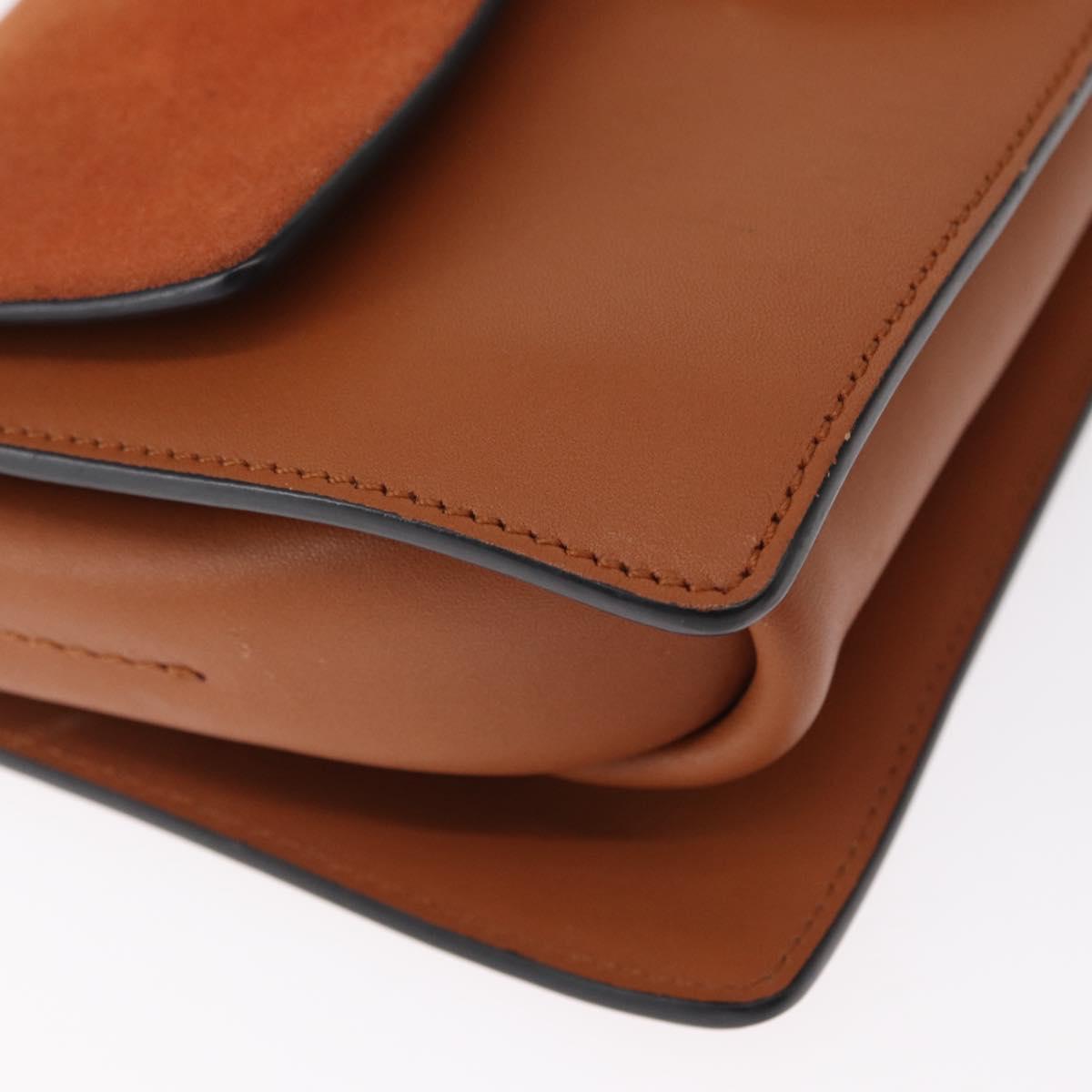 Chloe Fay Shoulder Bag Suede Leather Brown Gold Auth BA8434