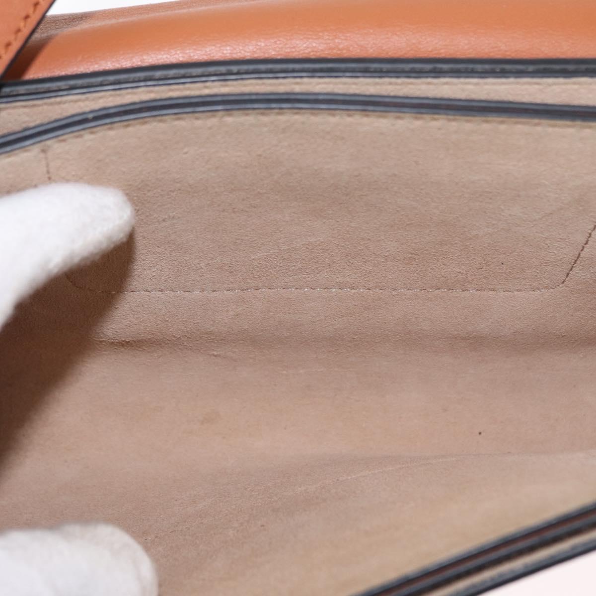 Chloe Fay Shoulder Bag Suede Leather Brown Gold Auth BA8434
