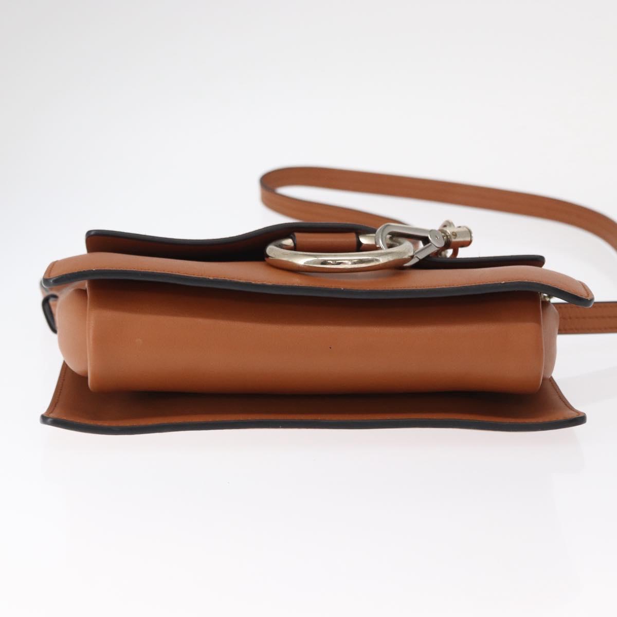 Chloe Fay Shoulder Bag Suede Leather Brown Gold Auth BA8434