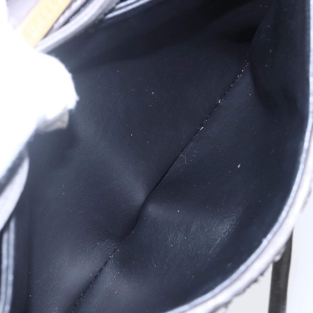 BALLY Shoulder Bag Leather Gray Gold Auth BA8439