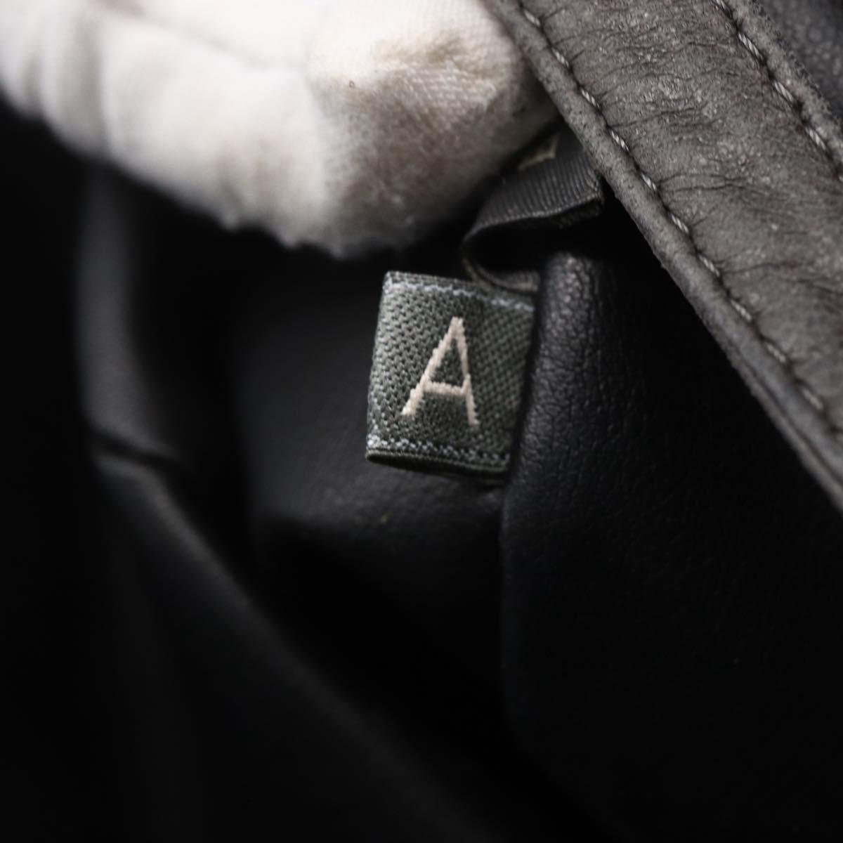 BALLY Shoulder Bag Leather Gray Gold Auth BA8439