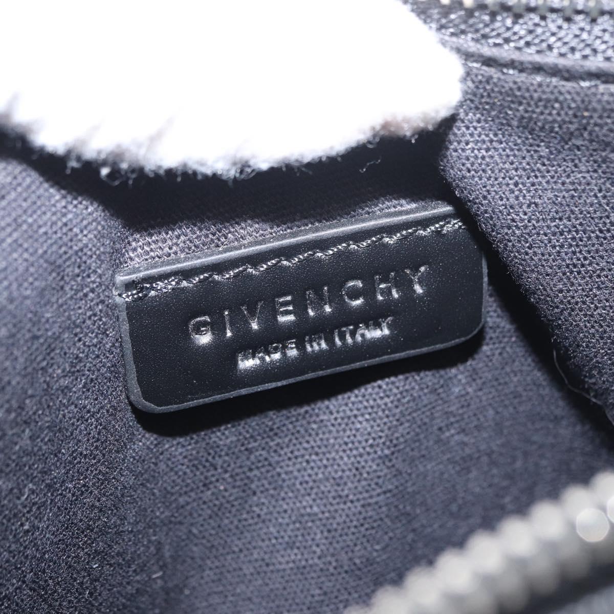 GIVENCHY Clutch Bag Leather Black Silver Auth BA8441