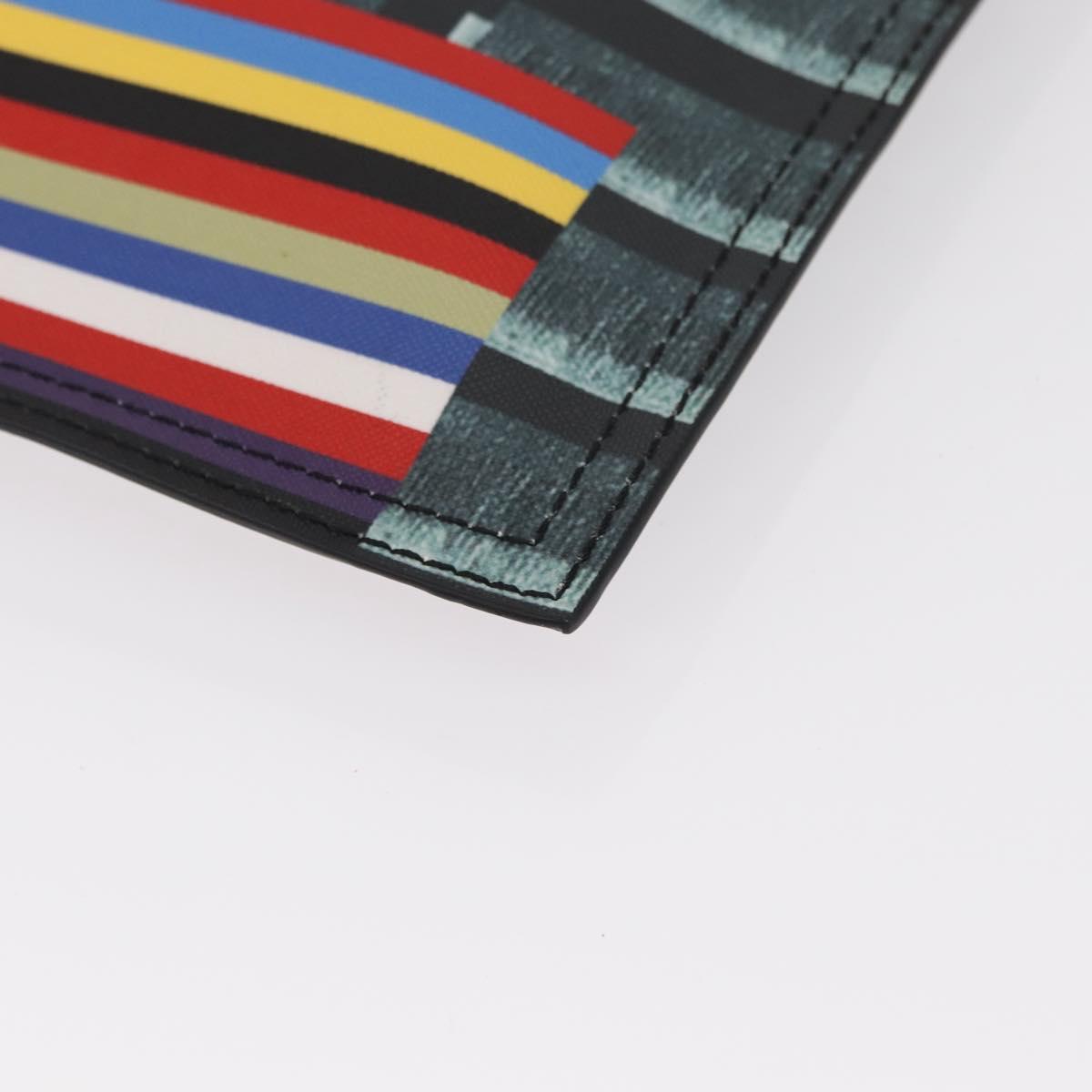 GIVENCHY Clutch Bag Leather Black Silver Auth BA8441