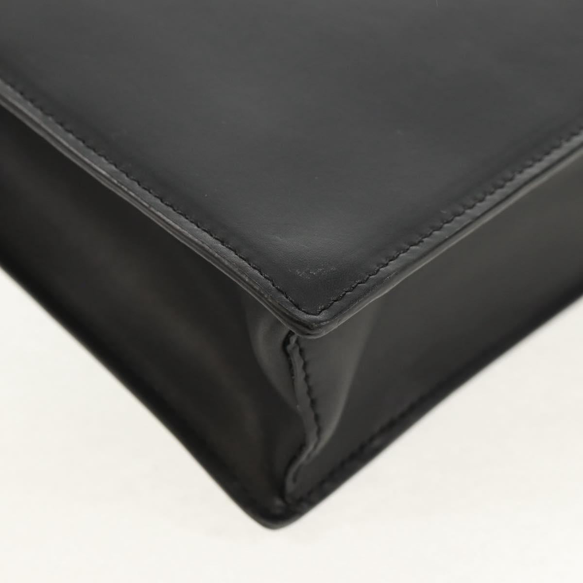 VALENTINO Clutch Bag Leather Black Silver Auth BA8442V