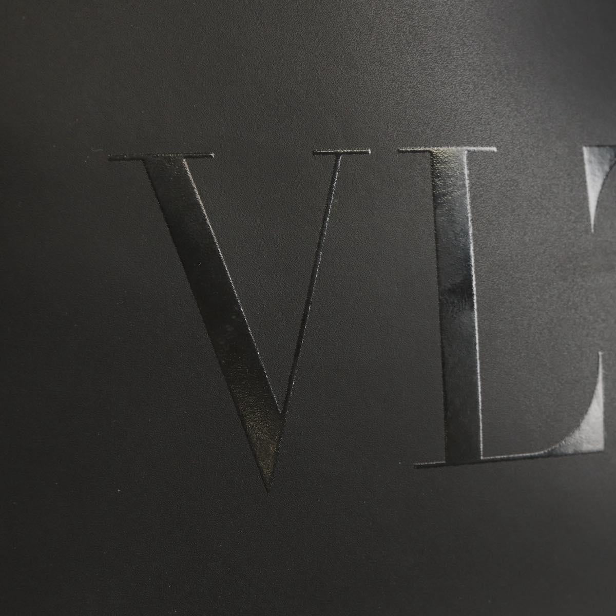 VALENTINO Clutch Bag Leather Black Silver Auth BA8442V