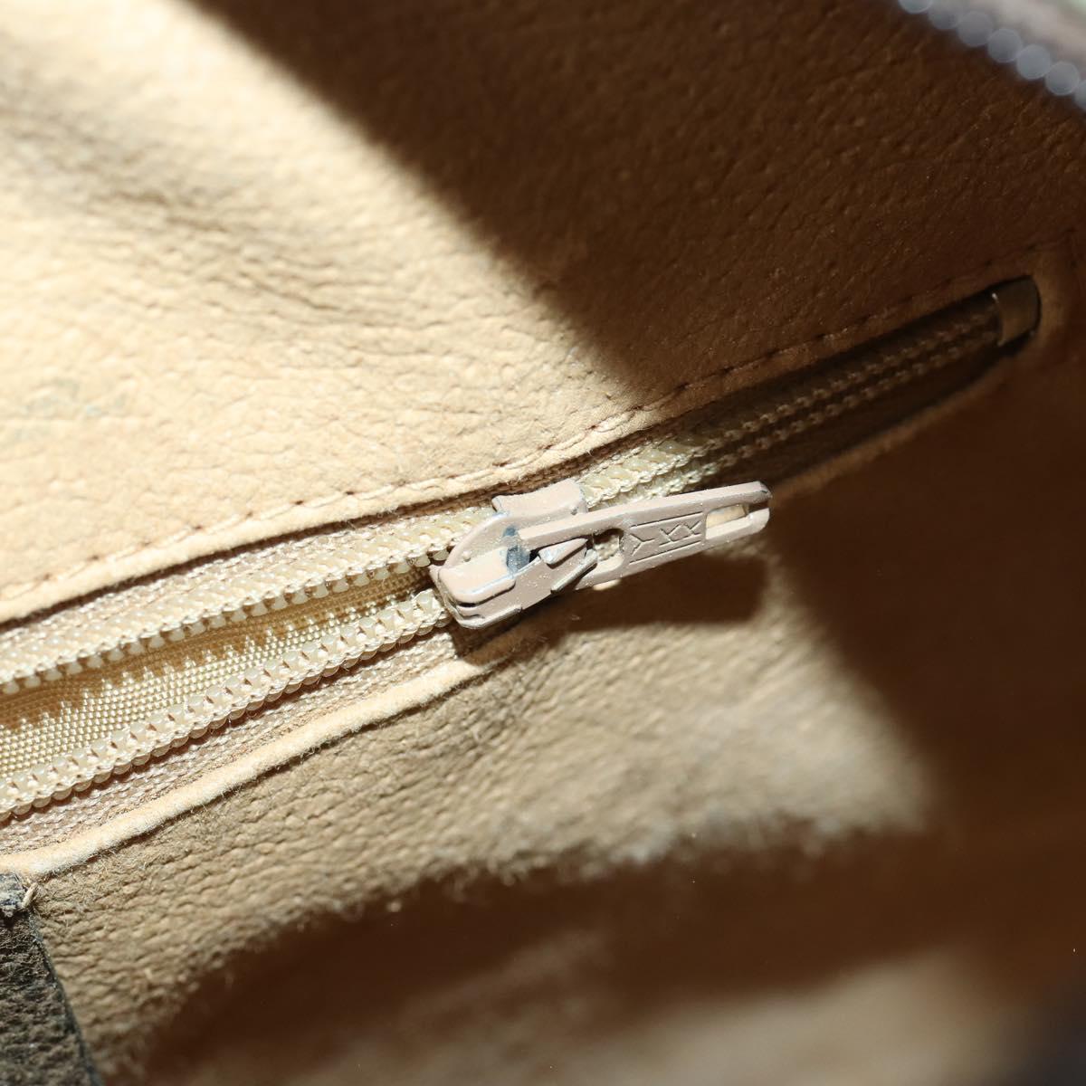 GUCCI GG Supreme Web Sherry Line Bag PVC 2way Beige Gold 67 02 3839 Auth BA8448