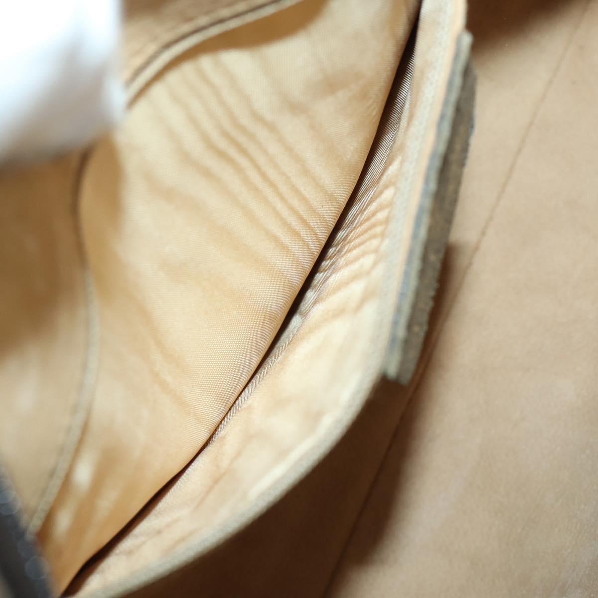 GUCCI GG Supreme Web Sherry Line Bag PVC 2way Beige Gold 67 02 3839 Auth BA8448