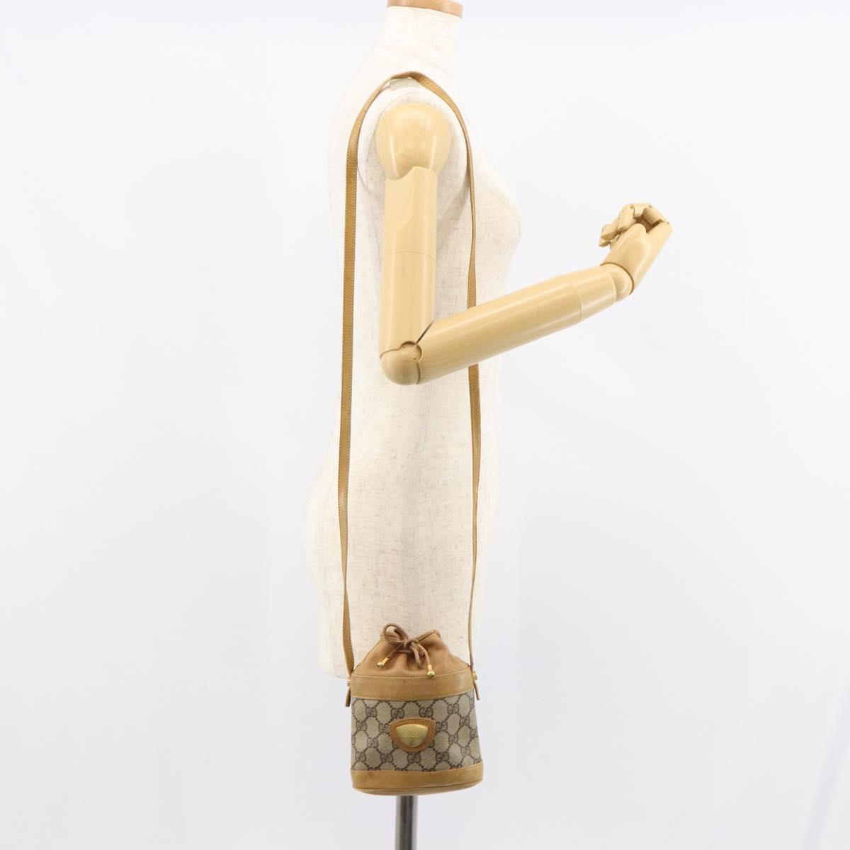 GUCCI GG Supreme Shoulder Bag PVC Beige Gold 001 261 0952 Auth BA8451