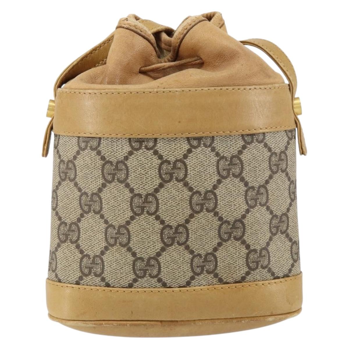 GUCCI GG Supreme Shoulder Bag PVC Beige Gold 001 261 0952 Auth BA8451