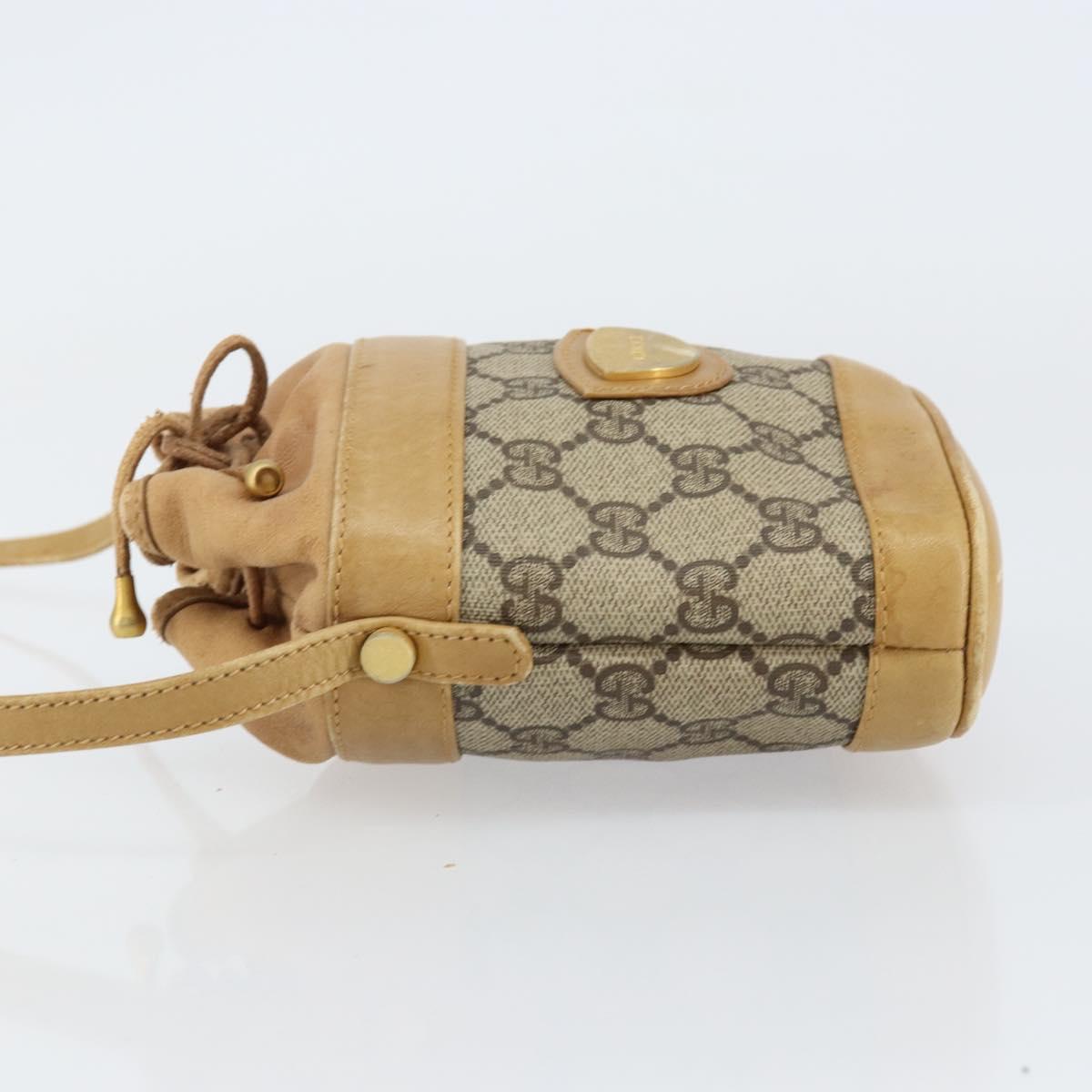 GUCCI GG Supreme Shoulder Bag PVC Beige Gold 001 261 0952 Auth BA8451