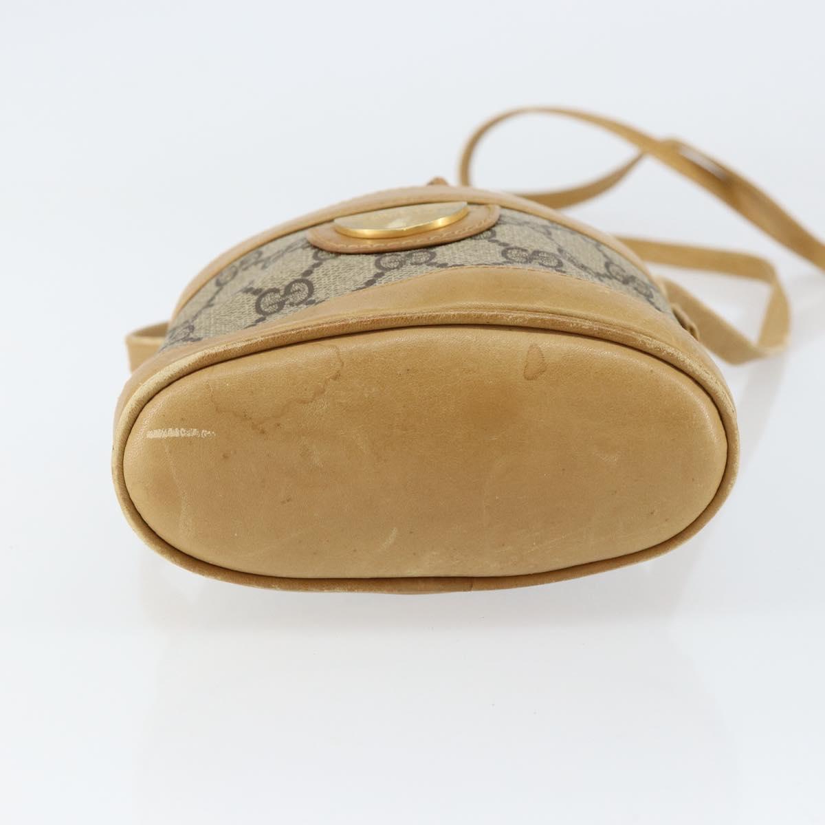 GUCCI GG Supreme Shoulder Bag PVC Beige Gold 001 261 0952 Auth BA8451