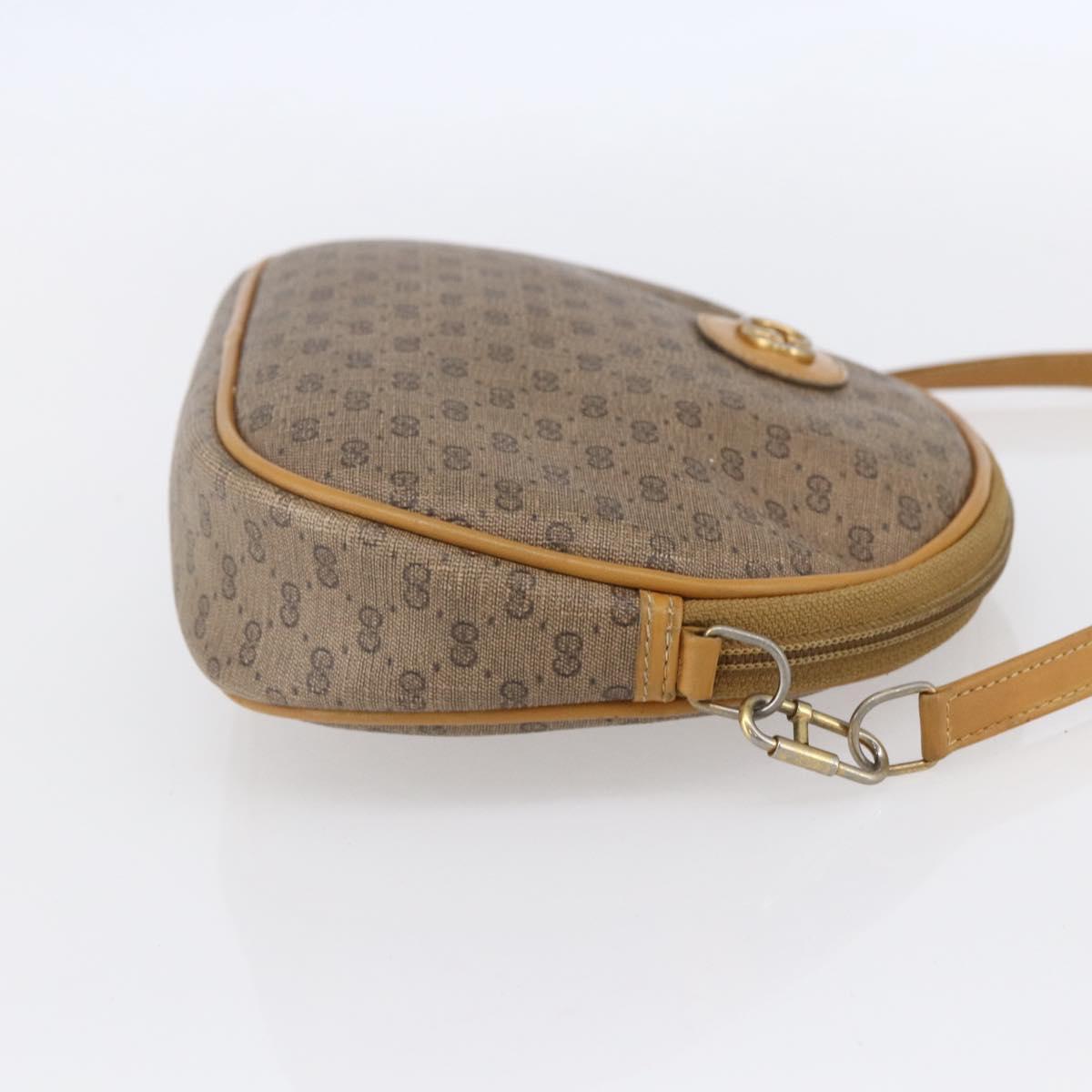 GUCCI Micro GG Supreme Shoulder Bag PVC Beige Gold 007 104 0013 Auth BA8452