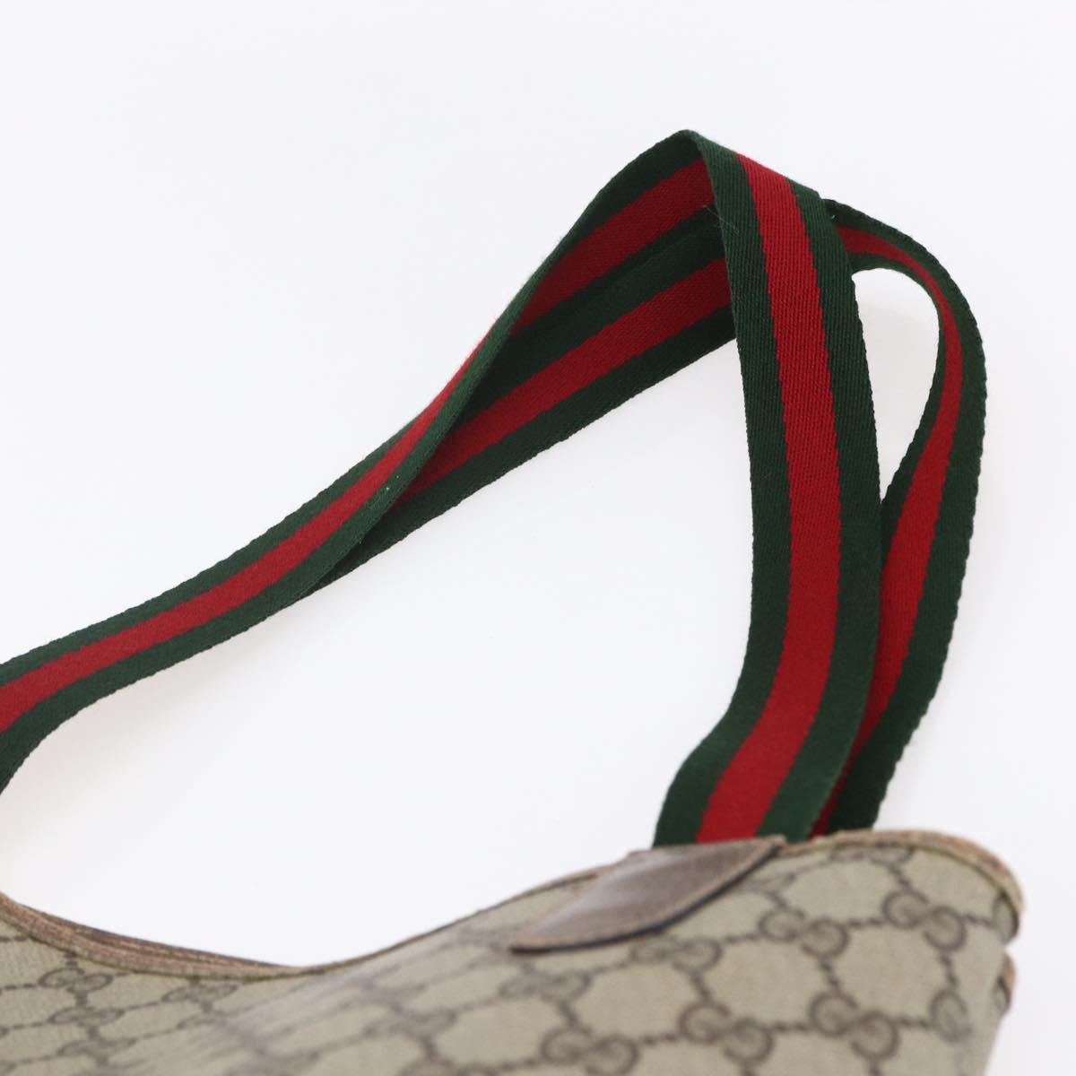 GUCCI GG Supreme Web Sherry Line Tote Bag PVC Beige Gold 39 02 003 Auth BA8453