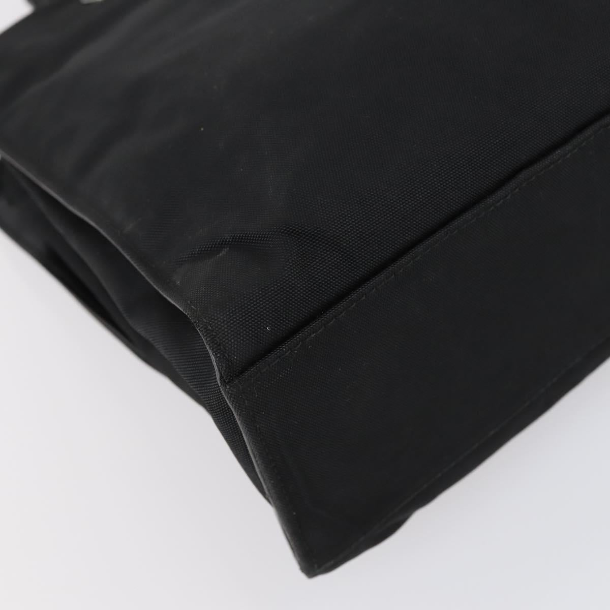 GUCCI GG Canvas Bamboo Tote Bag Nylon 2way Black Silver 002 1016 Auth BA8455