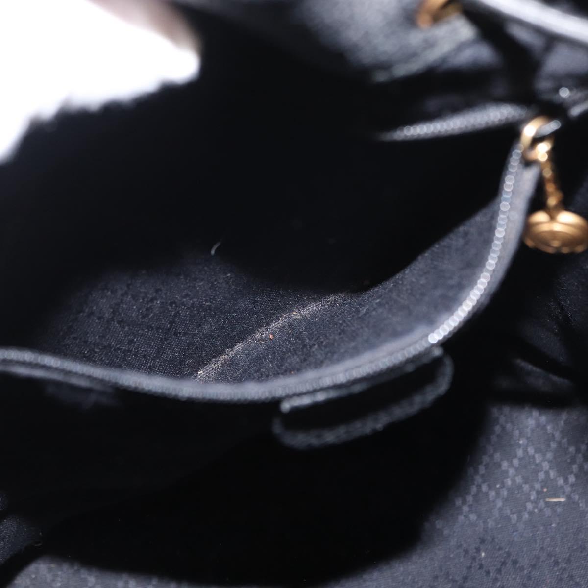 GUCCI Shoulder Bag Suede Leather Black Gold Auth BA8456