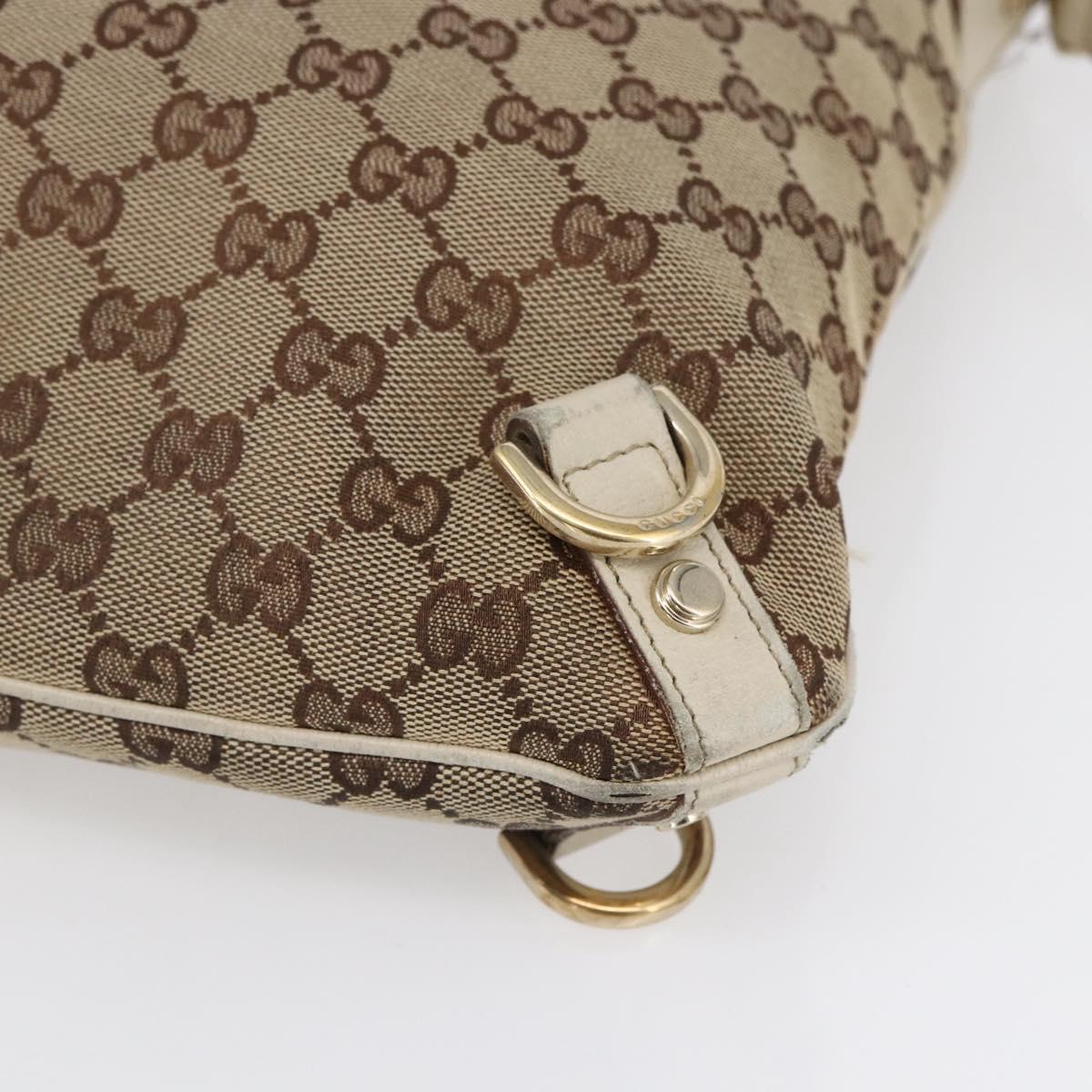 GUCCI GG Canvas Abbey Shoulder Bag Beige Gold 131326 Auth BA8457