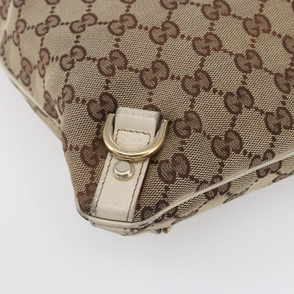 GUCCI GG Canvas Abbey Shoulder Bag Beige Gold 131326 Auth BA8457