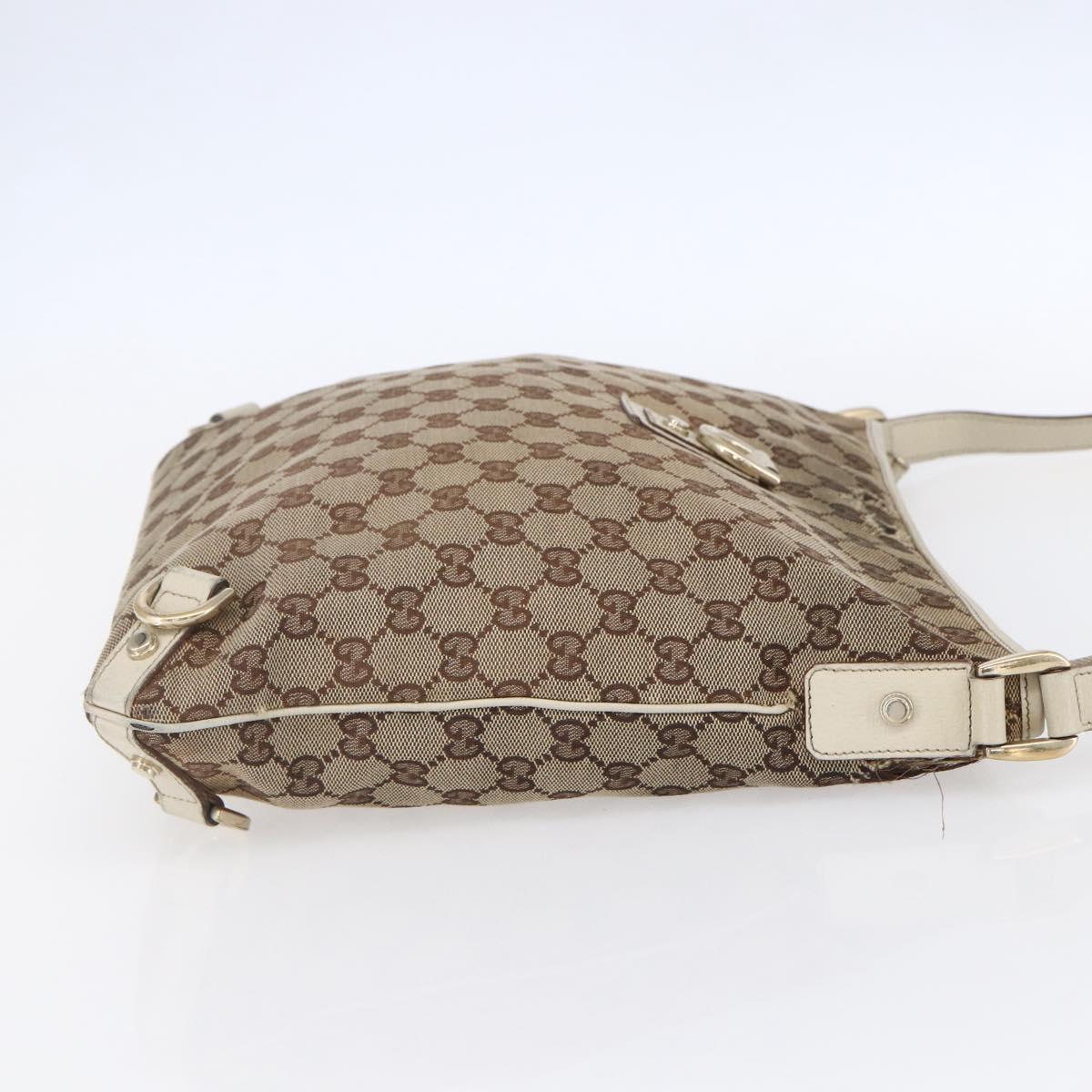 GUCCI GG Canvas Abbey Shoulder Bag Beige Gold 131326 Auth BA8457