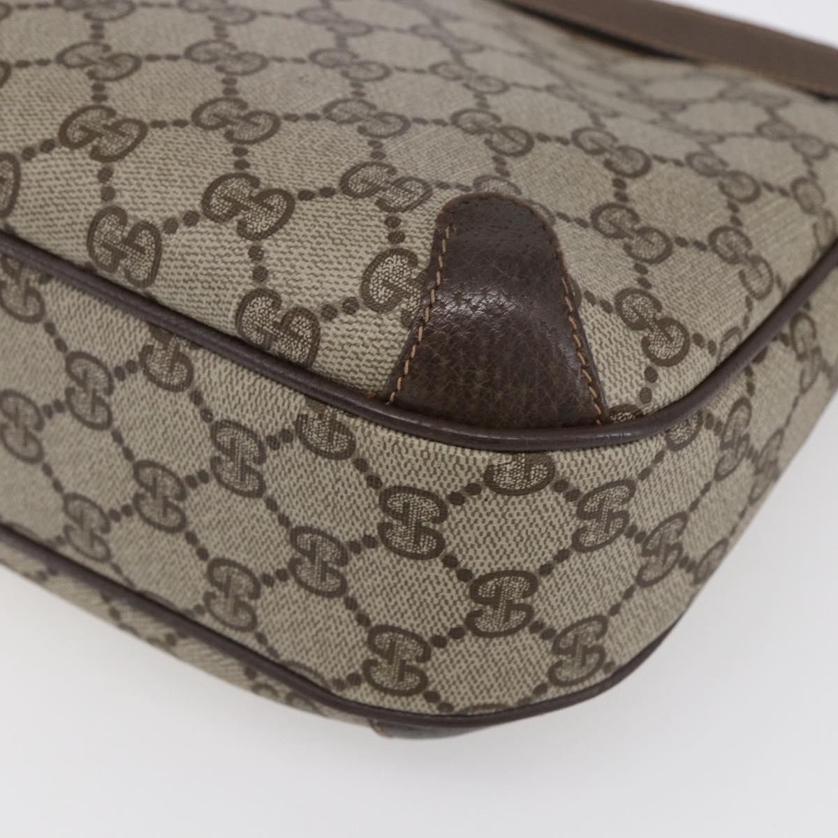 GUCCI GG Supreme Shoulder Bag PVC Beige Gold 32 02 022 Auth BA8458