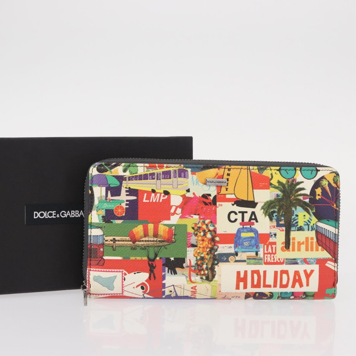 DOLCE&GABBANA Long Wallet Leather Multicolor Auth BA8461