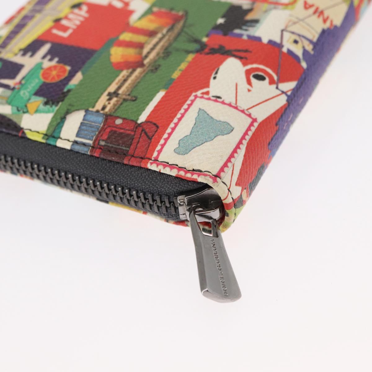 DOLCE&GABBANA Long Wallet Leather Multicolor Auth BA8461