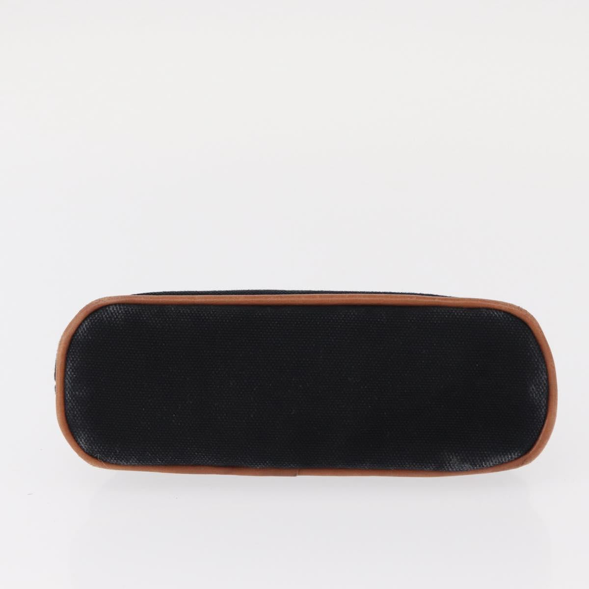 HERMES Bolide Pouch Mini Mini Pouch Canvas Black Gold Auth BA8465