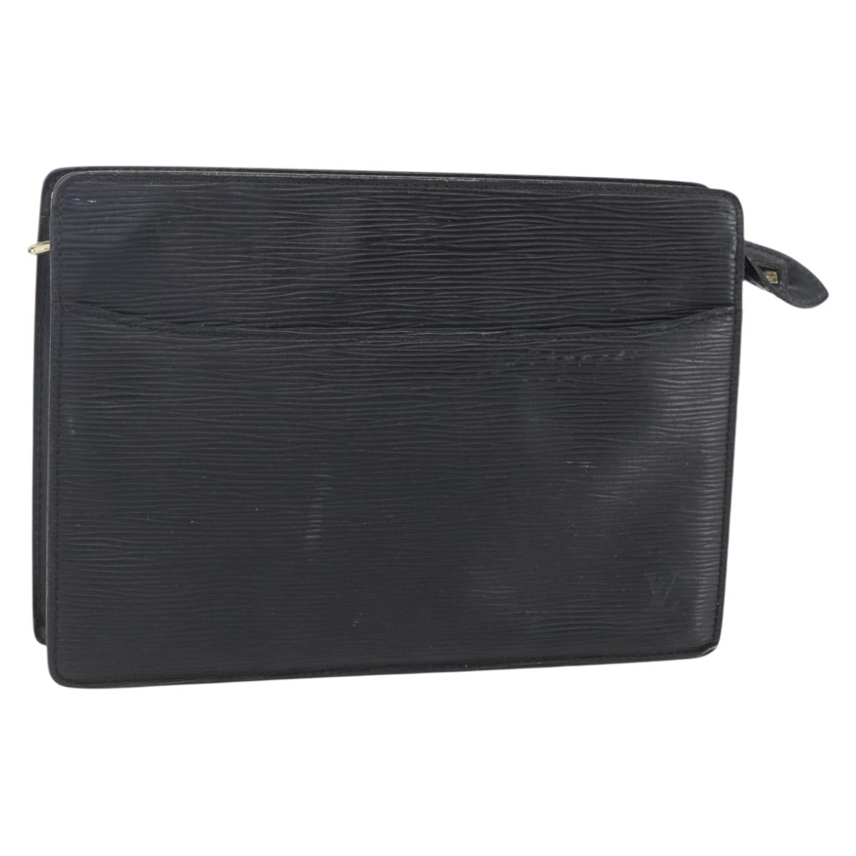 LOUIS VUITTON Epi Pochette Homme Clutch Bag Black M52522 LV Auth BA8471