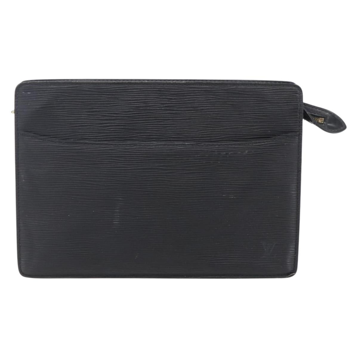 LOUIS VUITTON Epi Pochette Homme Clutch Bag Black M52522 LV Auth BA8471