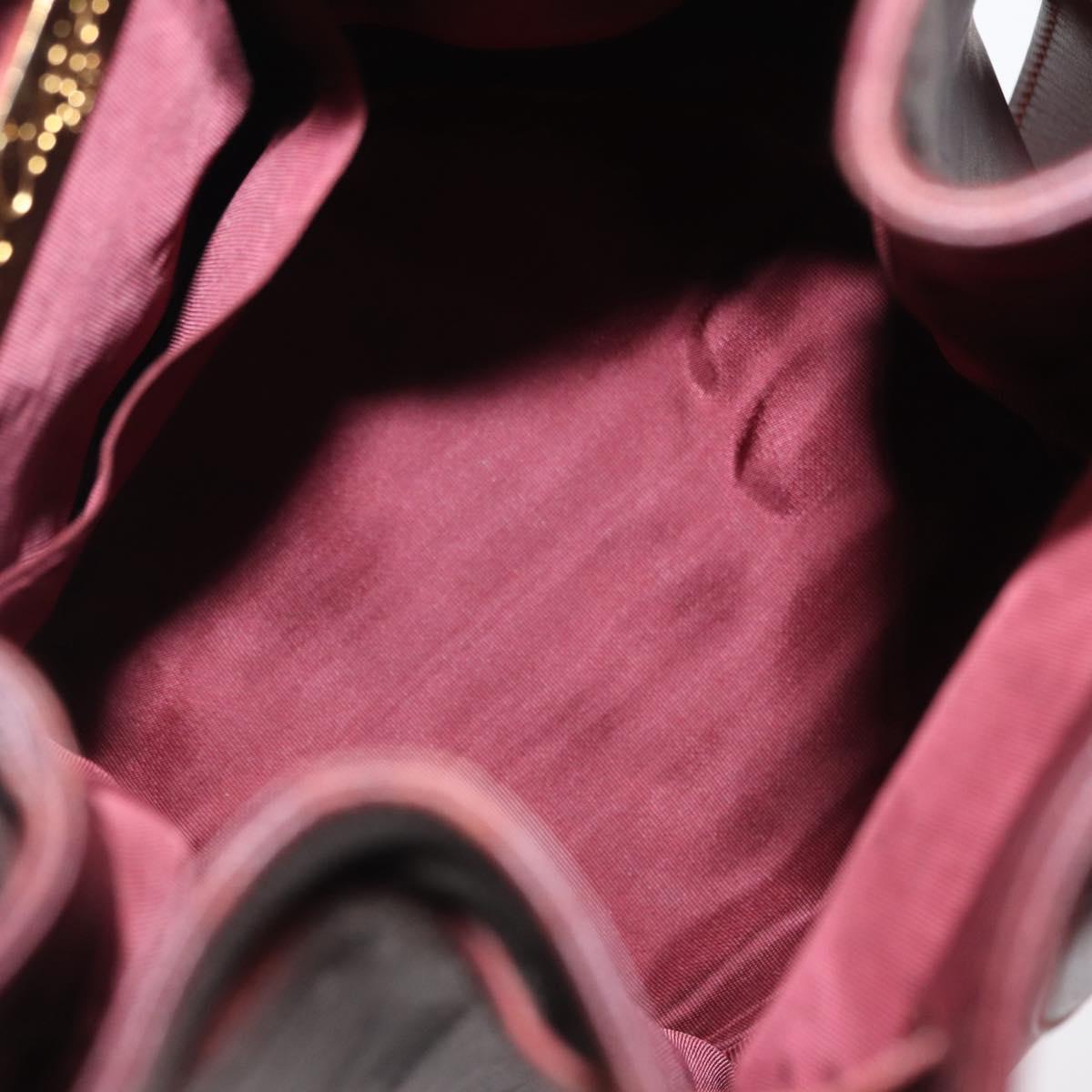 CARTIER Must Line Shoulder Bag Leather Bordeaux Gold Auth BA8472