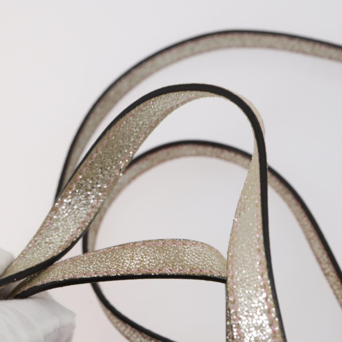 BURBERRY Jimmy Choo Shoulder Bag Nylon Leather 2 Set Beige Ivory Auth BA8473