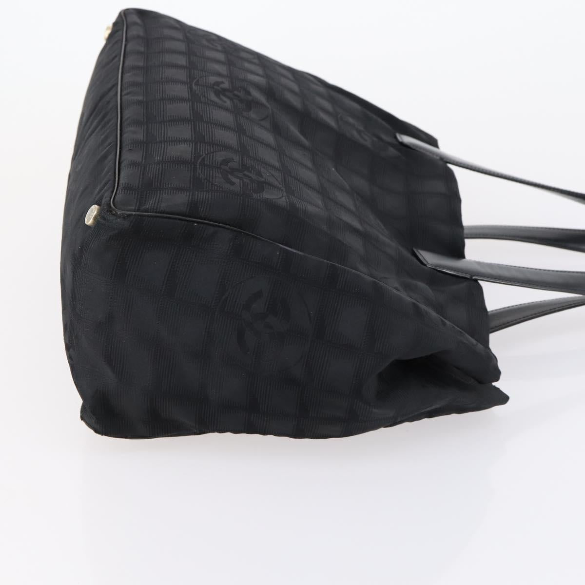 CHANEL New Travel Line Tote Bag Nylon 2 Set Black CC Auth BA8474