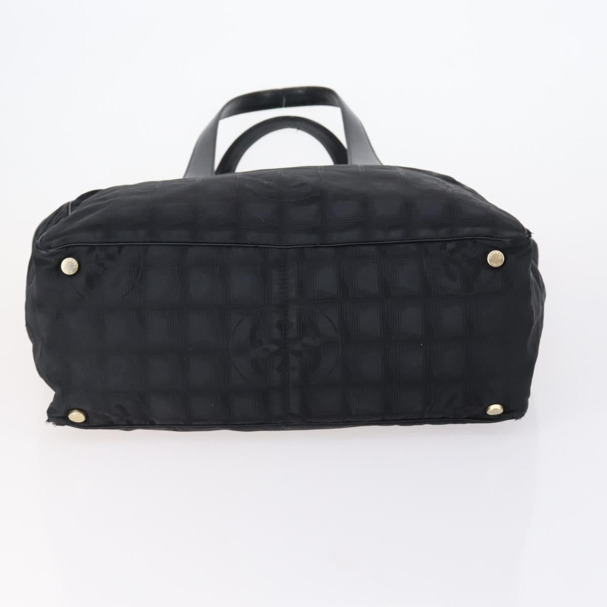 CHANEL New Travel Line Tote Bag Nylon 2 Set Black CC Auth BA8474