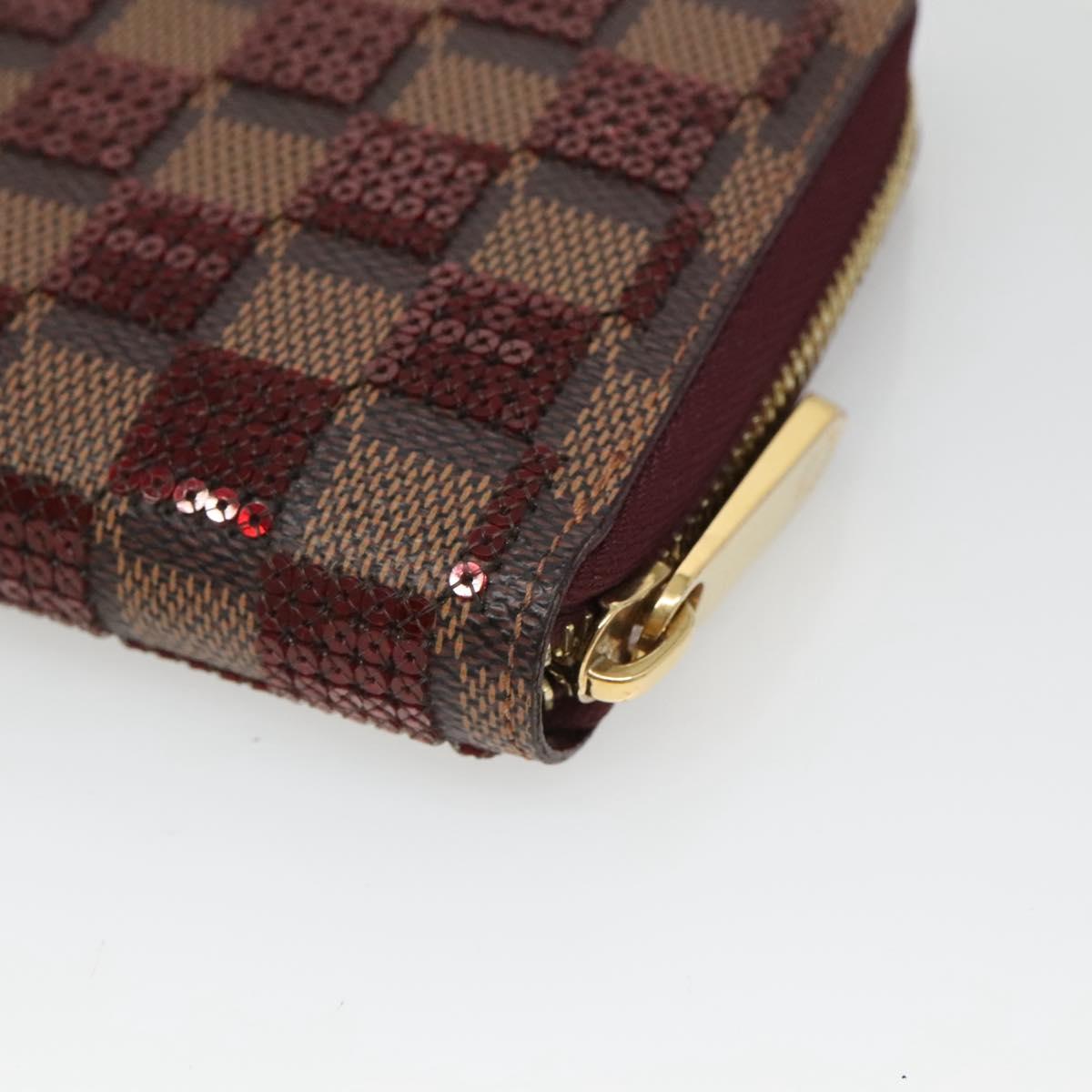LOUIS VUITTON Damie Payette Zippy Wallet Long Wallet Red N63174 LV Auth BA847AM