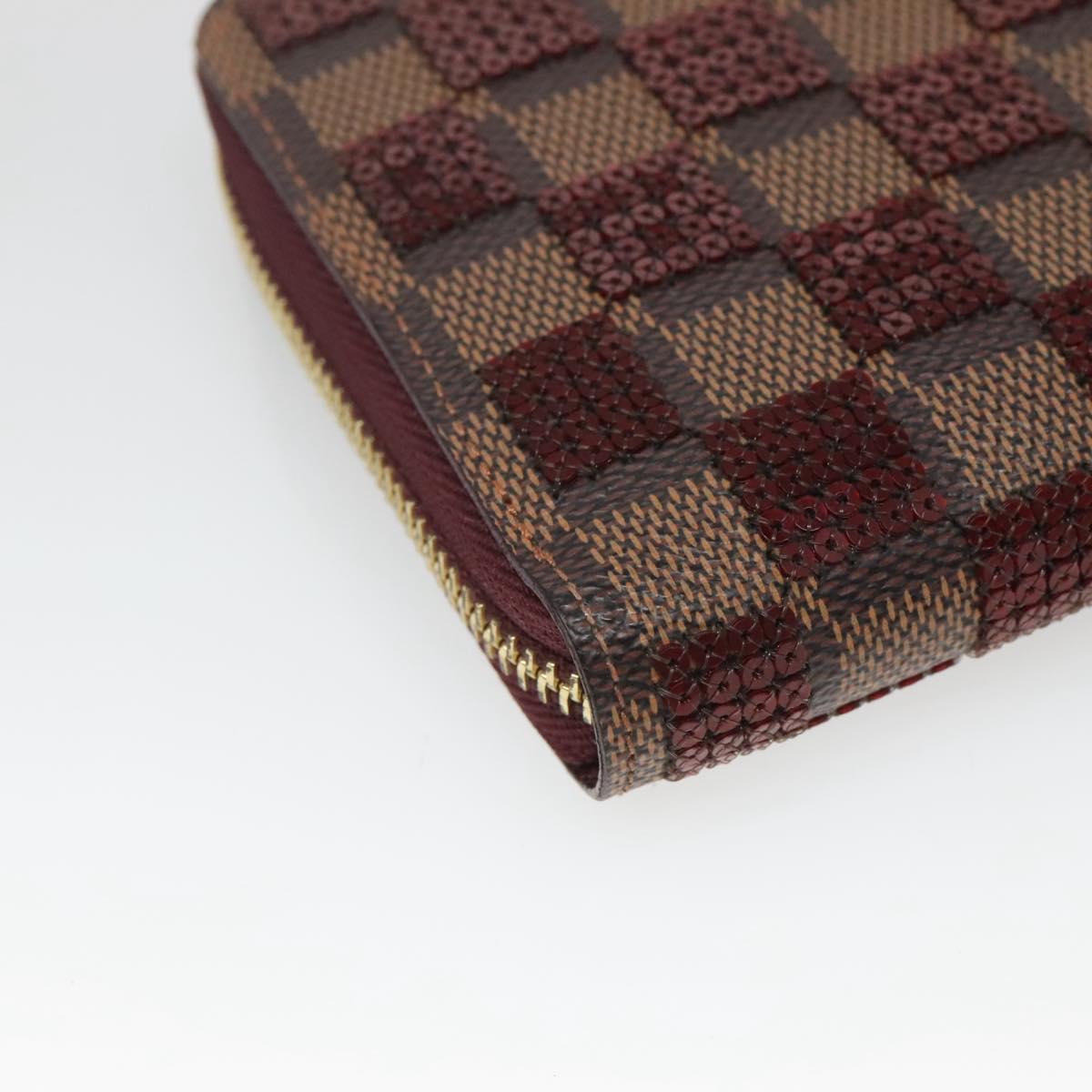 LOUIS VUITTON Damie Payette Zippy Wallet Long Wallet Red N63174 LV Auth BA847AM