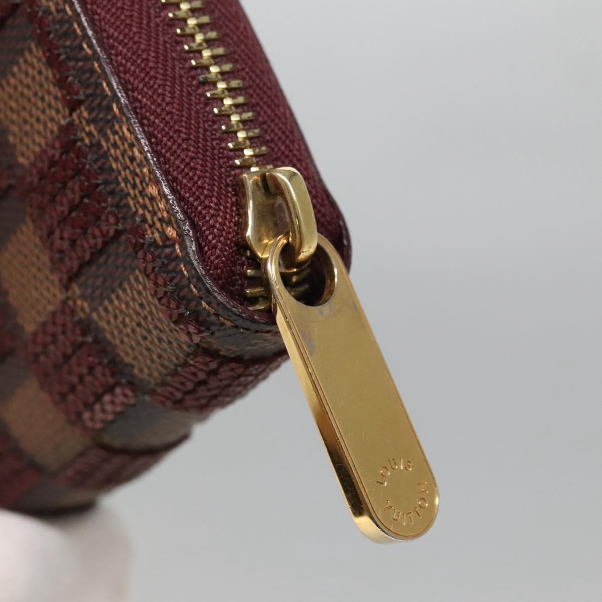 LOUIS VUITTON Damie Payette Zippy Wallet Long Wallet Red N63174 LV Auth BA847AM