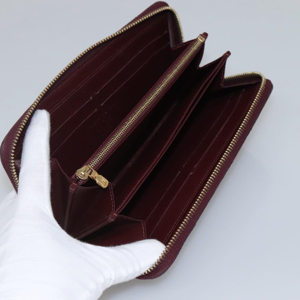 LOUIS VUITTON Damie Payette Zippy Wallet Long Wallet Red N63174 LV Auth BA847AM