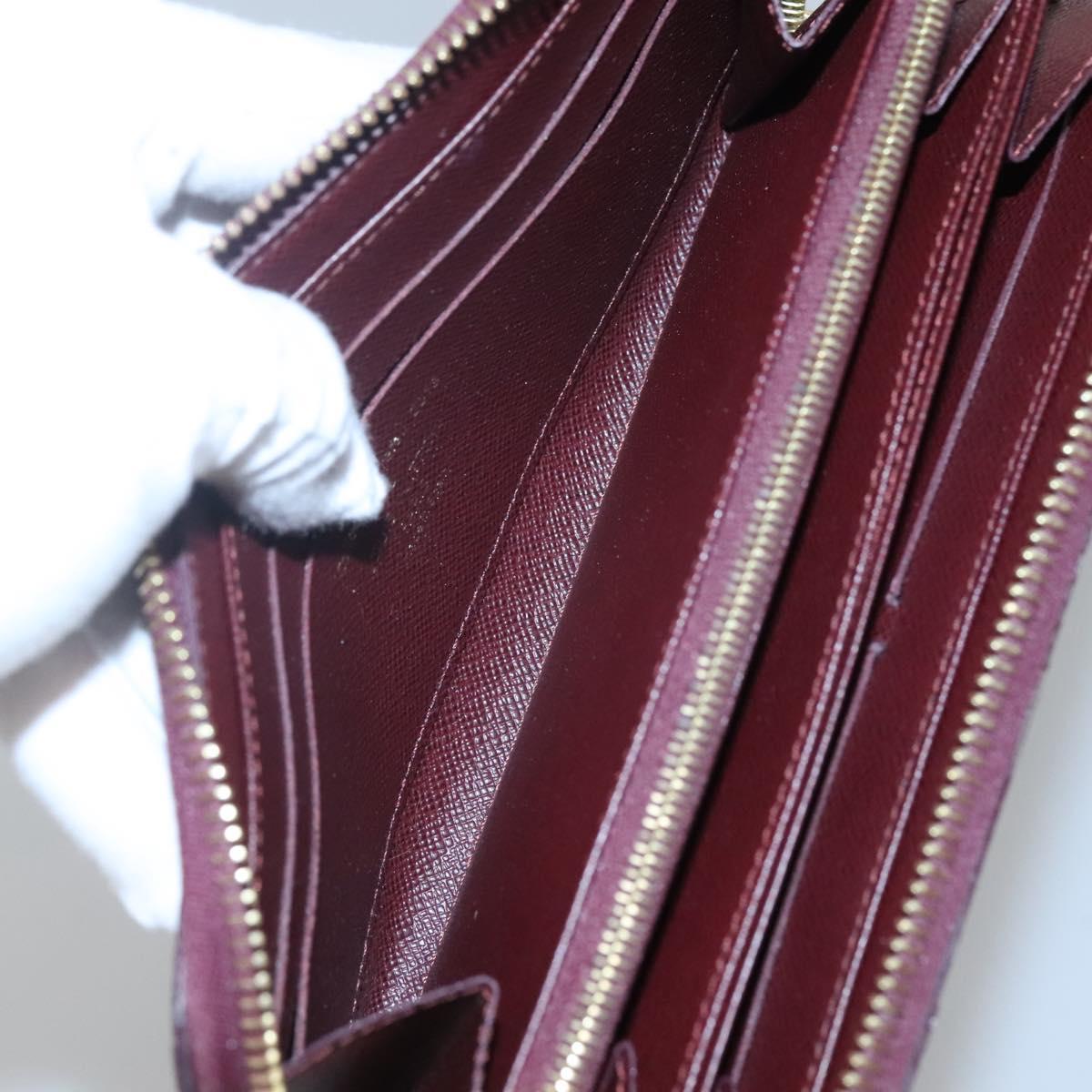 LOUIS VUITTON Damie Payette Zippy Wallet Long Wallet Red N63174 LV Auth BA847AM