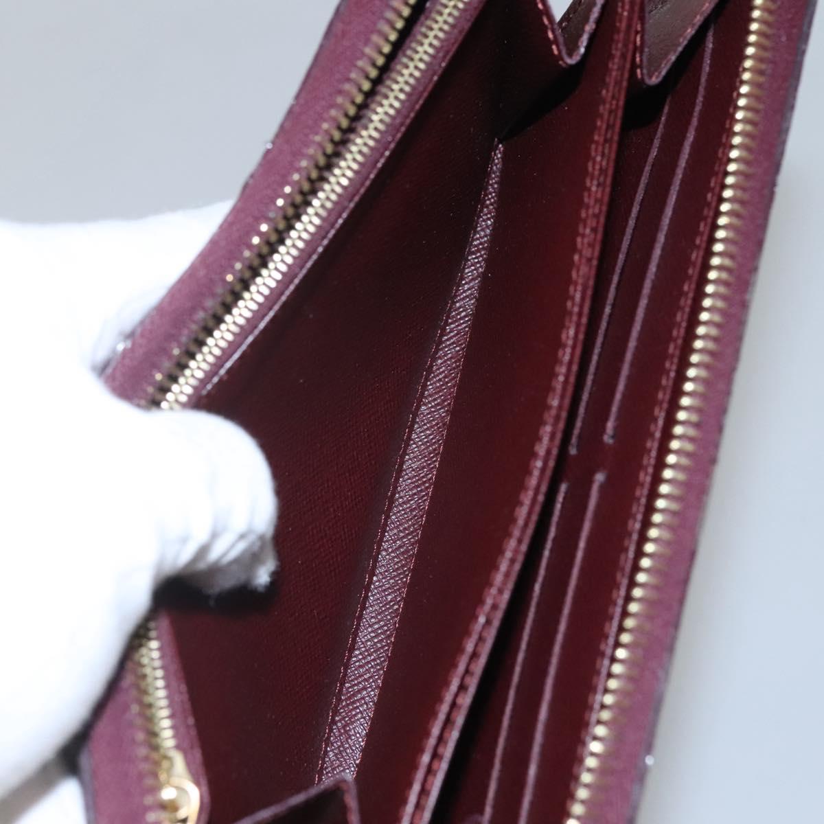 LOUIS VUITTON Damie Payette Zippy Wallet Long Wallet Red N63174 LV Auth BA847AM