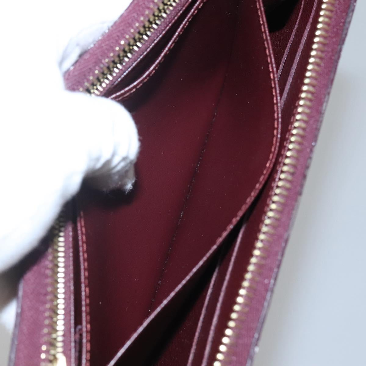 LOUIS VUITTON Damie Payette Zippy Wallet Long Wallet Red N63174 LV Auth BA847AM