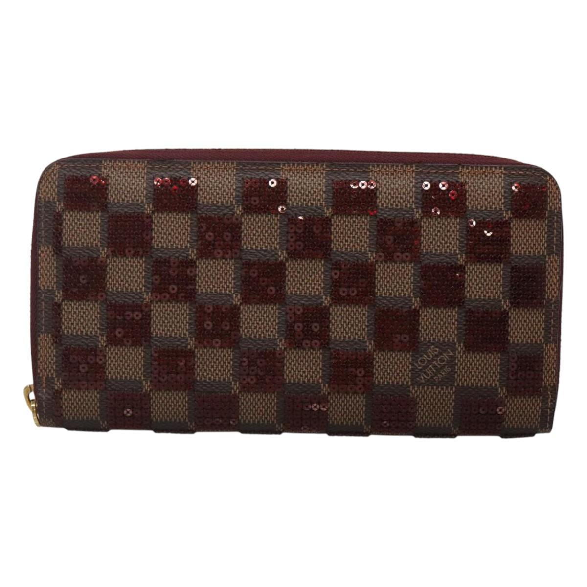 LOUIS VUITTON Damie Payette Zippy Wallet Long Wallet Red N63174 LV Auth BA847AM