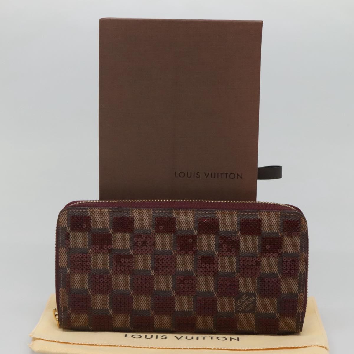 LOUIS VUITTON Damie Payette Zippy Wallet Long Wallet Red N63174 LV Auth BA847AM