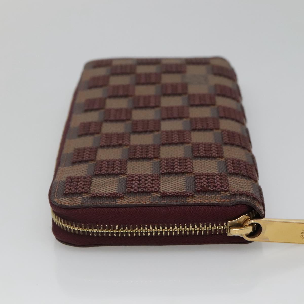 LOUIS VUITTON Damie Payette Zippy Wallet Long Wallet Red N63174 LV Auth BA847AM