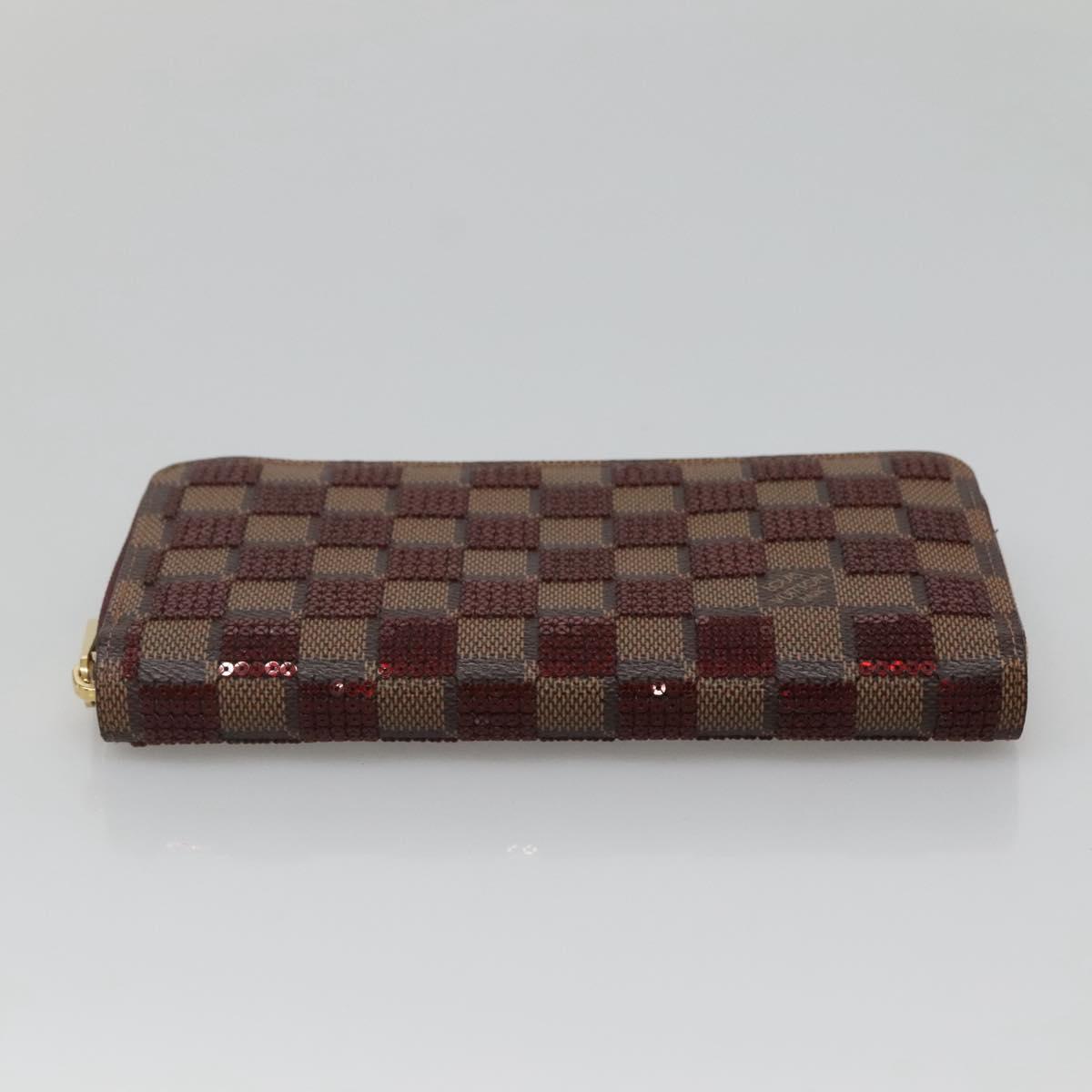 LOUIS VUITTON Damie Payette Zippy Wallet Long Wallet Red N63174 LV Auth BA847AM