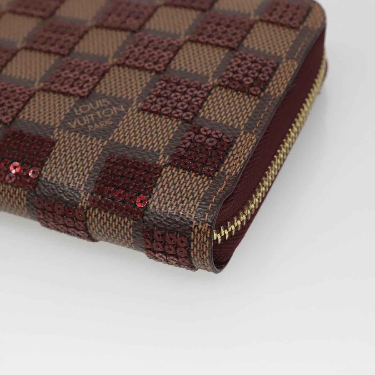 LOUIS VUITTON Damie Payette Zippy Wallet Long Wallet Red N63174 LV Auth BA847AM